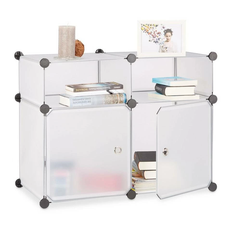 relaxdays Steckregal »Regalsystem 4 Fächer«, Transparent Weiß Transparent Silber, Transparent Schwarz Silber, Schwarz Transparent Silber 1 relaxdays Steckregal »Regalsystem 4 Fächer«, Transparent Weiß Transparent Silber, Transparent Schwarz Silber, Schwarz Transparent Silber