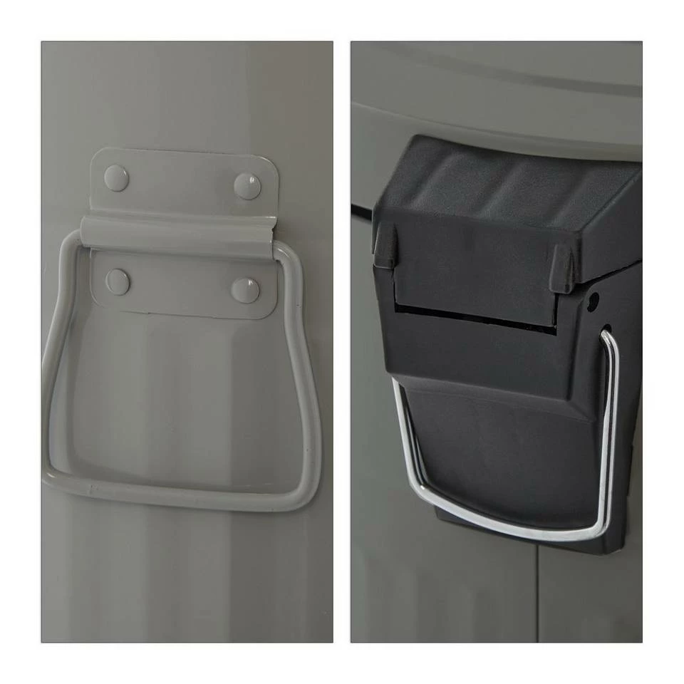 relaxdays Mülleimer »Treteimer Metall 20 Liter«, hellgrau Grau Schwarz, Schwarz, Weiß Schwarz 9 relaxdays Mülleimer »Treteimer Metall 20 Liter«, hellgrau Grau Schwarz, Schwarz, Weiß Schwarz – Bild 9