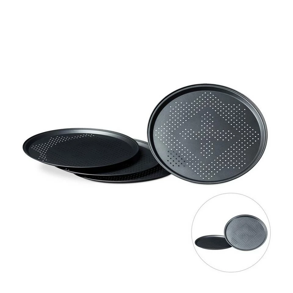 relaxdays Pizzablech »Pizzablech perforiert im Set«, Eisen, 4er Pack 1 relaxdays Pizzablech »Pizzablech perforiert im Set«, Eisen, 4er Pack