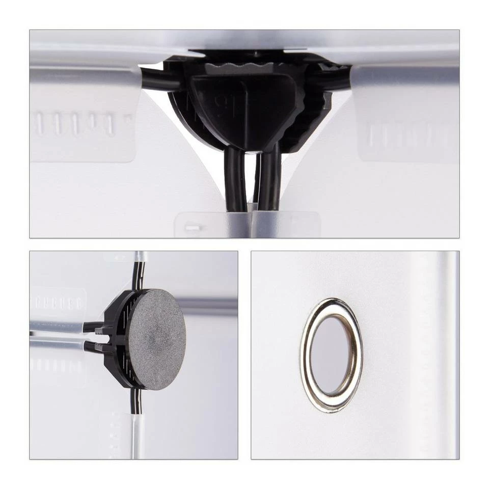 relaxdays Steckregal »Steckregal Kunststoff mit 16 Fächern«, Transparent Schwarz Transparent, Transparent Schwarz, Weiß 7 relaxdays Steckregal »Steckregal Kunststoff mit 16 Fächern«, Transparent Schwarz Transparent, Transparent Schwarz, Weiß – Bild 7