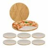 relaxdays Pizzateller »8 x Pizzabrett Bambus mit Backpapier«
