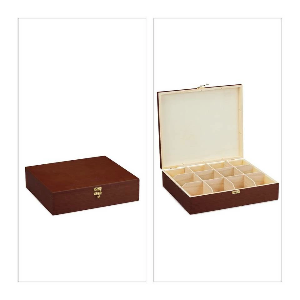 relaxdays Teebox »Teebox Holz 12 Fächer«, Holz 10 relaxdays Teebox »Teebox Holz 12 Fächer«, Holz – Bild 10