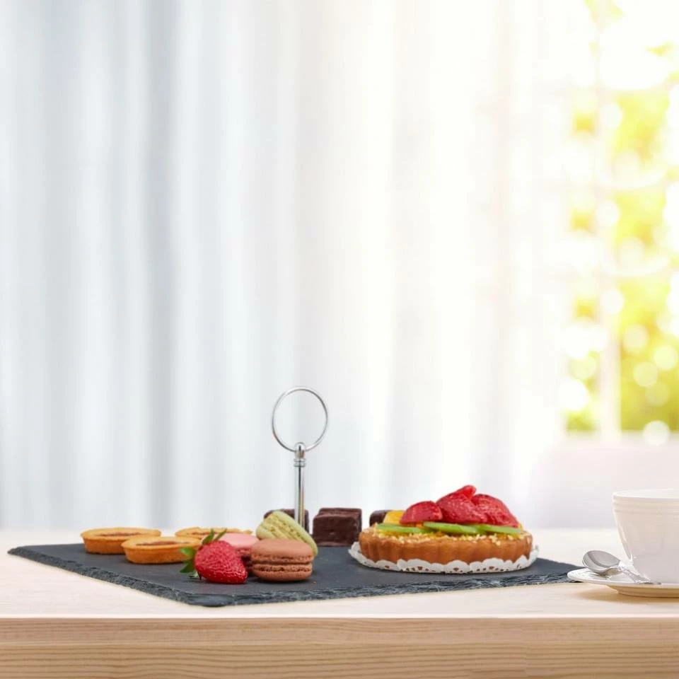 relaxdays Servierplatte »Schieferplatte mit Griff eckig«, Schiefer 5 relaxdays Servierplatte »Schieferplatte mit Griff eckig«, Schiefer – Bild 5