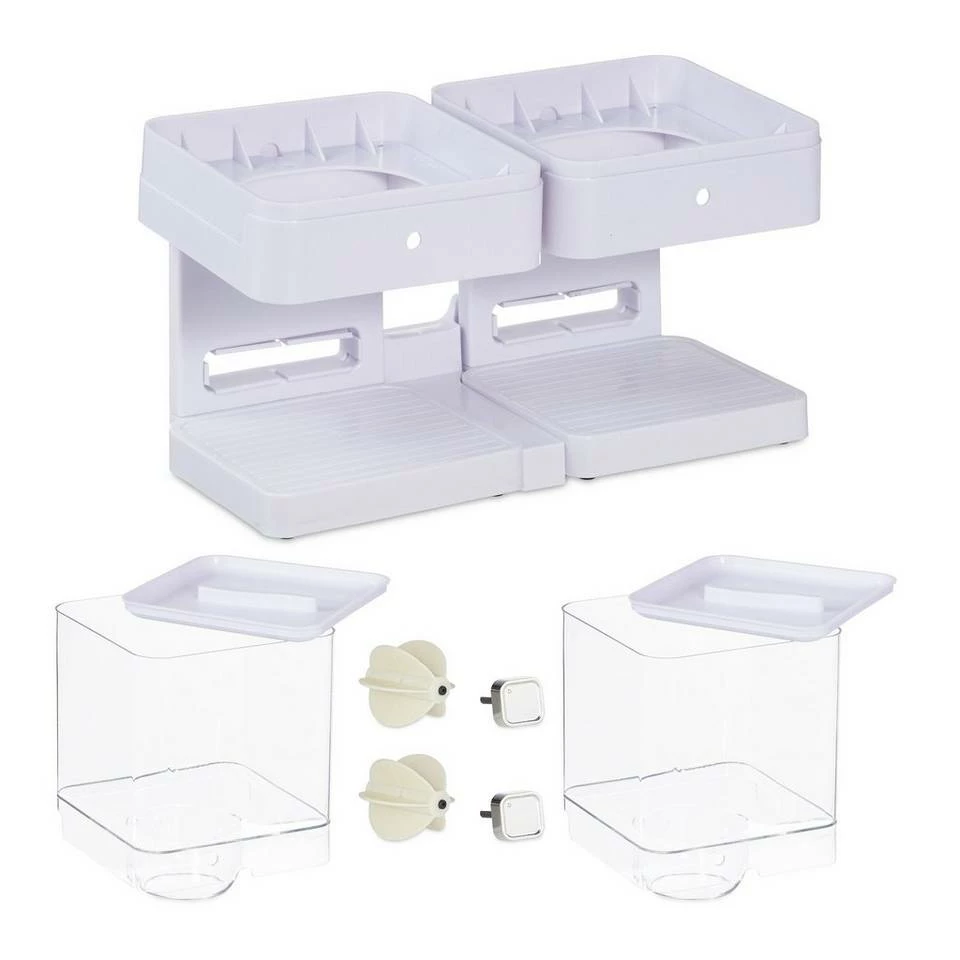 relaxdays Müslispender »Doppelter Müslispender«, Kunststoff, Weiß Schwarz Transparent Silber, Weiß Transparent Silber 7 relaxdays Müslispender »Doppelter Müslispender«, Kunststoff, Weiß Schwarz Transparent Silber, Weiß Transparent Silber – Bild 7