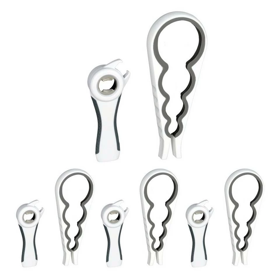 relaxdays Flaschenöffner »8x Deckelöffner Hilfe weiß-grau« 1 relaxdays Flaschenöffner »8x Deckelöffner Hilfe weiß-grau«