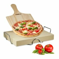 relaxdays Pizzastein »Pizzastein Set 5 cm«, Cordierit