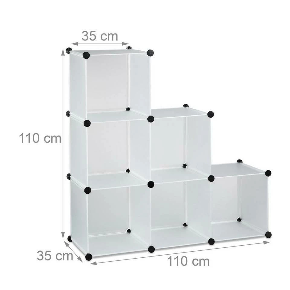 relaxdays Steckregal »1x Stufenregal 6 Fächer zum Stecken weiß« 4 relaxdays Steckregal »1x Stufenregal 6 Fächer zum Stecken weiß« – Bild 4