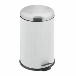 relaxdays Mülleimer »20l Treteimer mit Deckel«, Weiß Schwarz Silber, Grau Silber, Weiß Silber