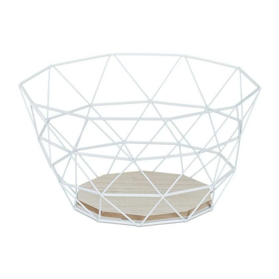 relaxdays Obstschale »Obstkorb Gitter Design«, Eisen, Weiß Schwarz Hellbraun, Weiß Hellbraun 8 relaxdays Obstschale »Obstkorb Gitter Design«, Eisen, Weiß Schwarz Hellbraun, Weiß Hellbraun – Bild 8