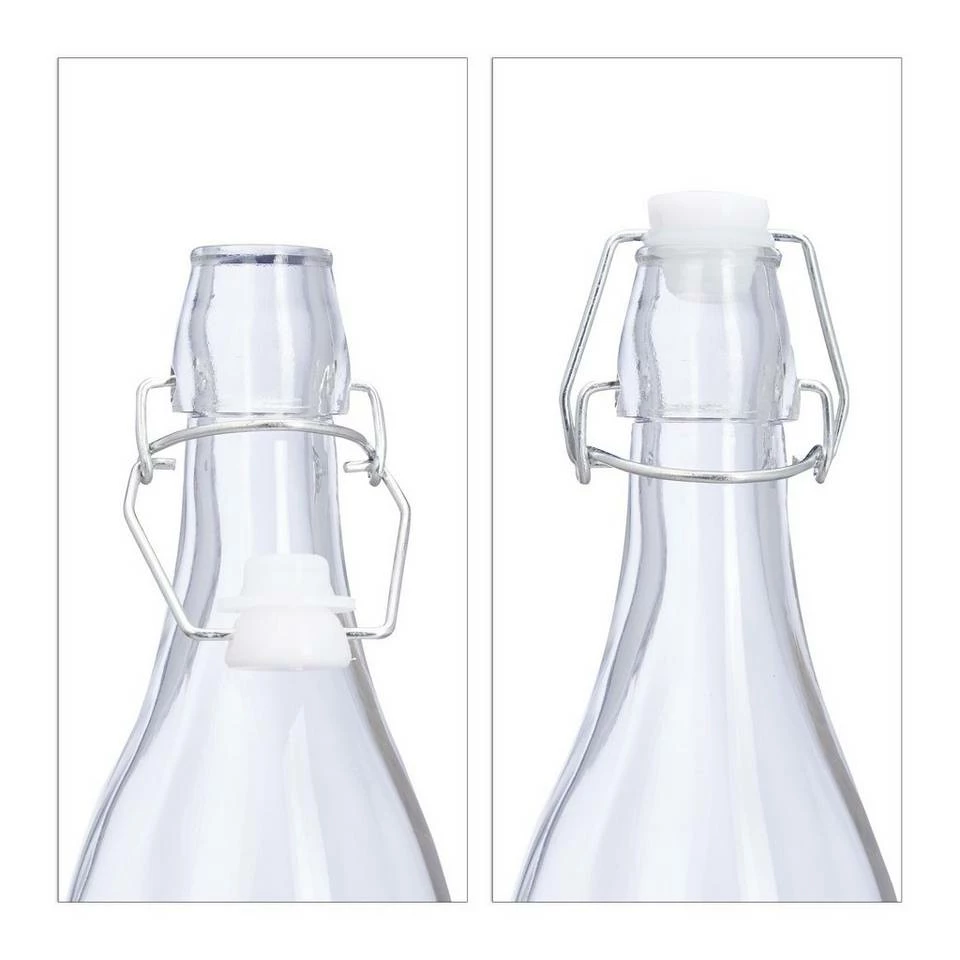 relaxdays Trinkflasche »Glasflasche mit Bügelverschluss 12er Set« 6 relaxdays Trinkflasche »Glasflasche mit Bügelverschluss 12er Set« – Bild 6