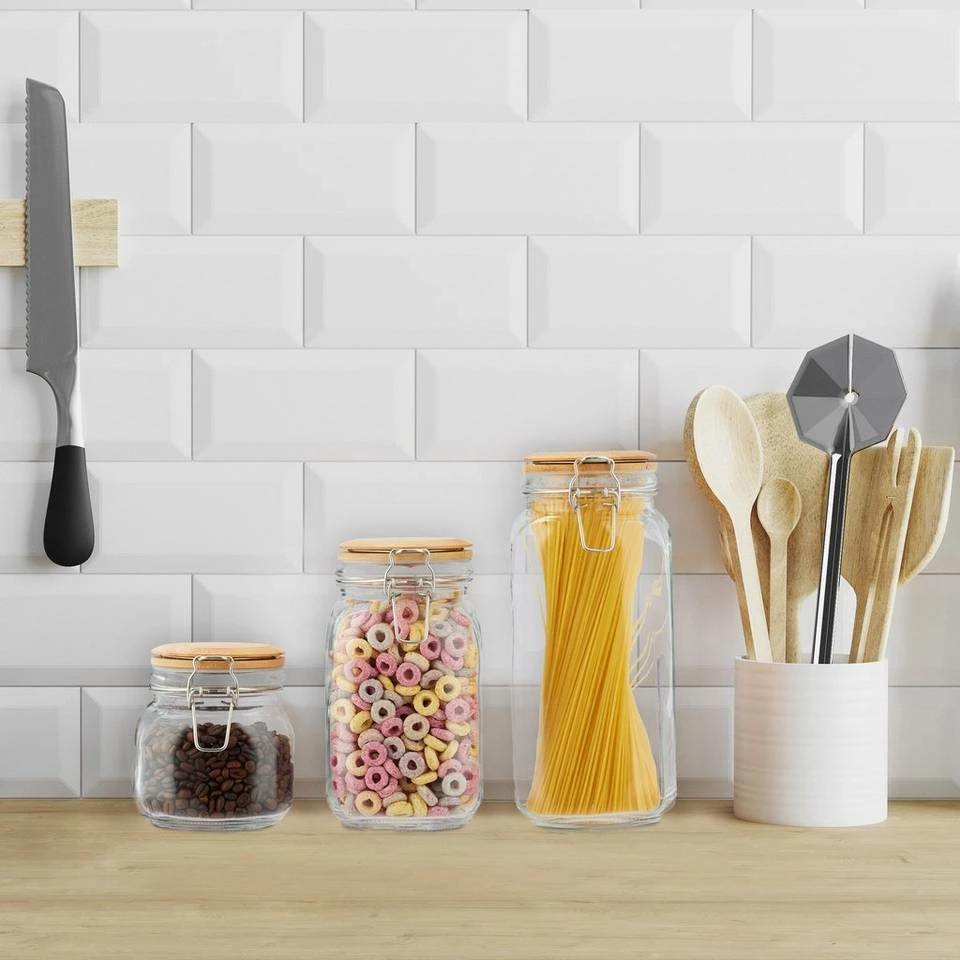 relaxdays Vorratsglas »Vorratsgläser im 3er Set Bügelverschluss«, Glas 2 relaxdays Vorratsglas »Vorratsgläser im 3er Set Bügelverschluss«, Glas – Bild 2