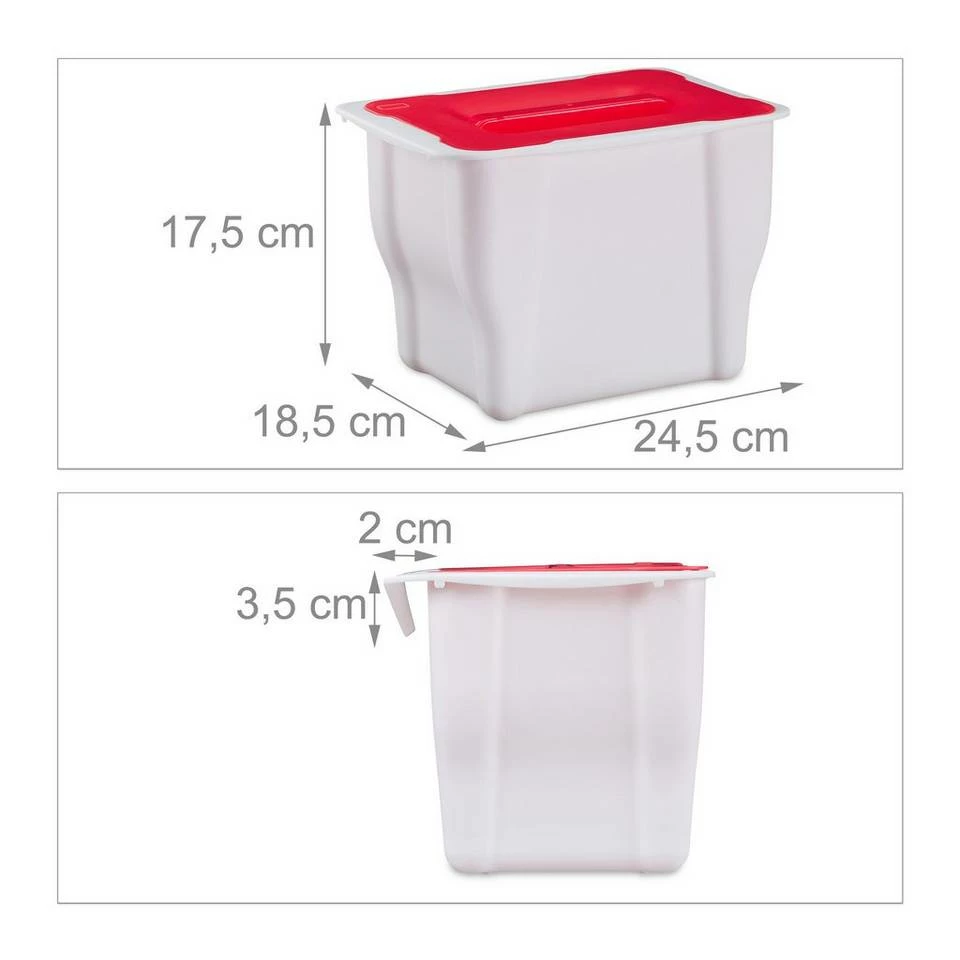 relaxdays Biomülleimer »Biomülleimer Küche 5l weiß/rot« 4 relaxdays Biomülleimer »Biomülleimer Küche 5l weiß/rot« – Bild 4