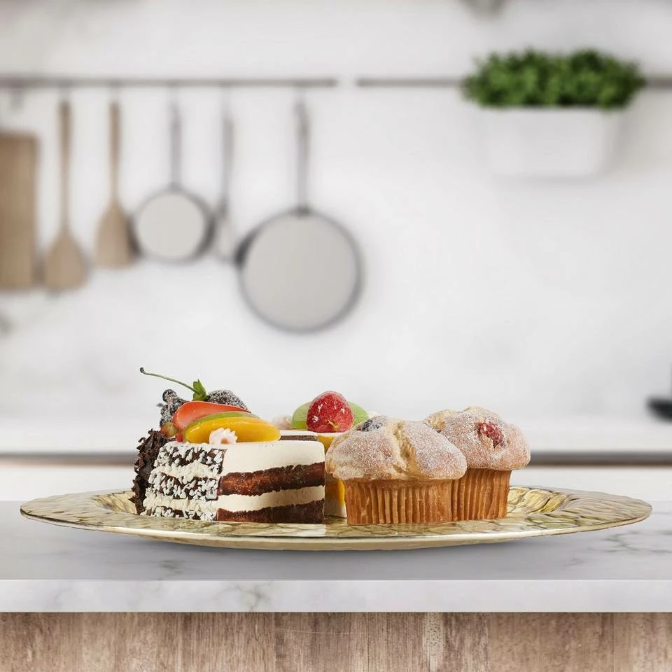 relaxdays Servierteller »Goldener Servierteller«, Glas 2 relaxdays Servierteller »Goldener Servierteller«, Glas – Bild 2
