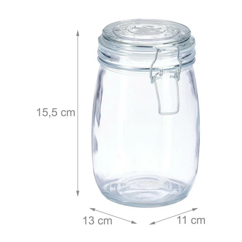 relaxdays Einmachglas »1l Einmachgläser im 6er Set«, Glas 4 relaxdays Einmachglas »1l Einmachgläser im 6er Set«, Glas – Bild 4