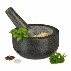 relaxdays Mörser »Granit Mörser mit Stößel 16 cm«