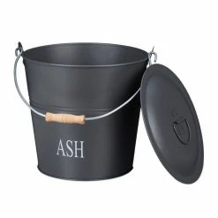 relaxdays Aschekasten »Ascheeimer mit Deckel grau«