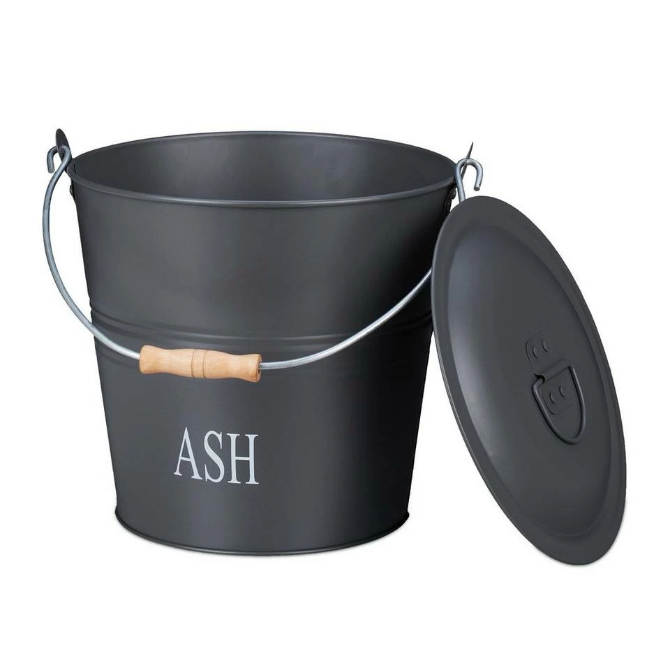 relaxdays Aschekasten »Ascheeimer mit Deckel grau« 1 relaxdays Aschekasten »Ascheeimer mit Deckel grau«