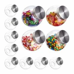 relaxdays Vorratsglas »12 x Bonbonglas 1,5 l«, Glas