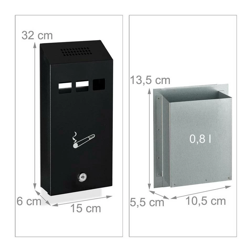 relaxdays Aschenbecher »Wandaschenbecher für draußen« 4 relaxdays Aschenbecher »Wandaschenbecher für draußen« – Bild 4