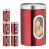 relaxdays Vorratsdose »6x Vorratsdose mit Sichtfenster rot«, Eisen
