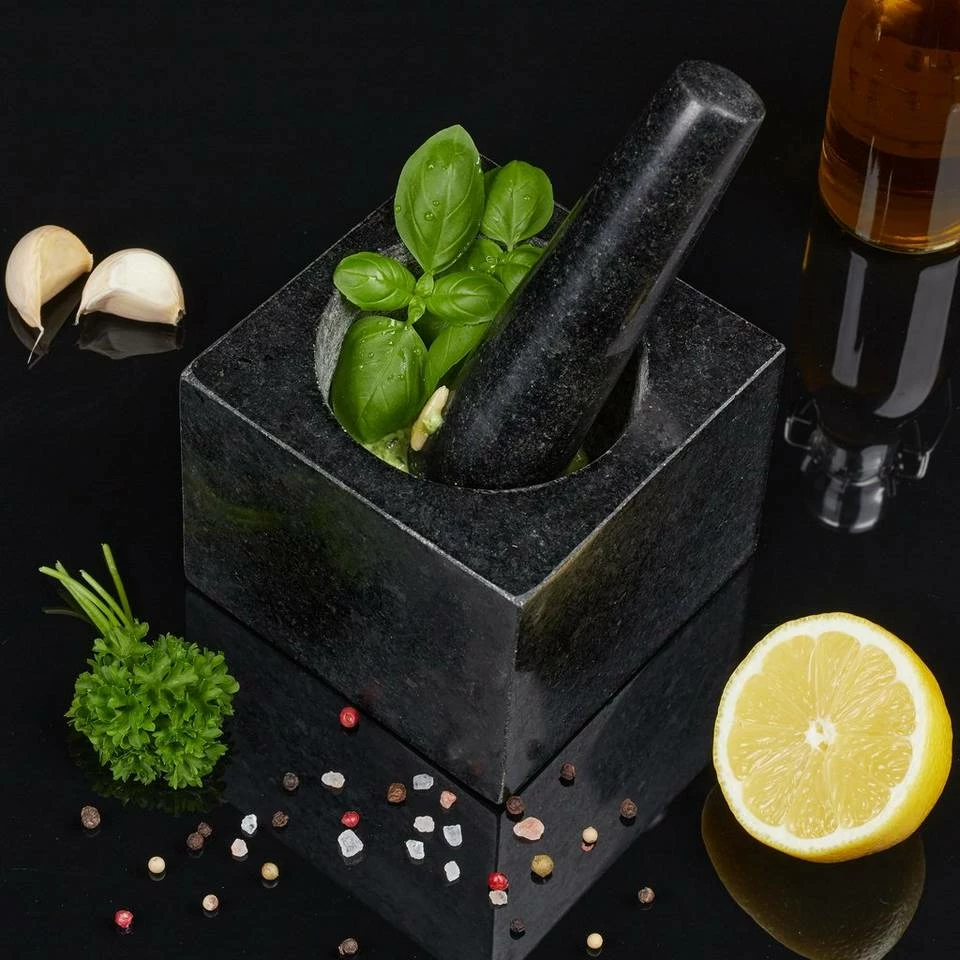 relaxdays Mörser »Eckiger Granit Mörser mit Stößel« 2 relaxdays Mörser »Eckiger Granit Mörser mit Stößel« – Bild 2