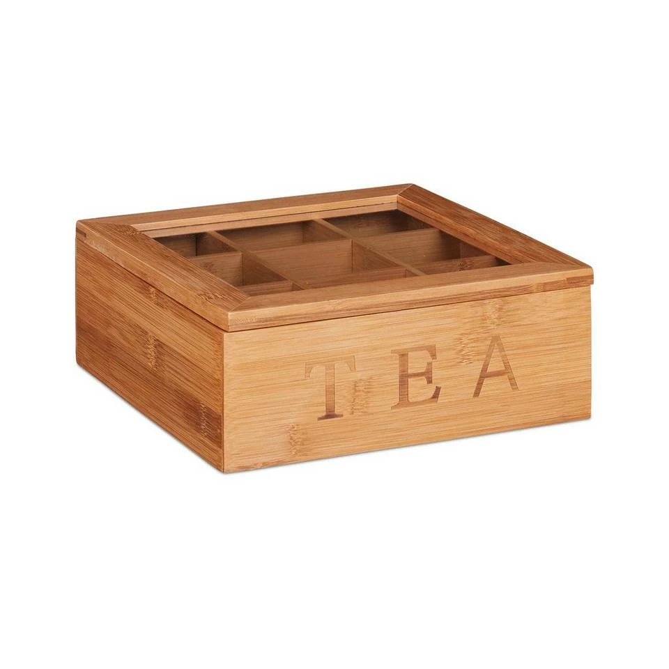 relaxdays Teebox »Teebox Bambus 9 Fächer«, Bambus 10 relaxdays Teebox »Teebox Bambus 9 Fächer«, Bambus – Bild 10