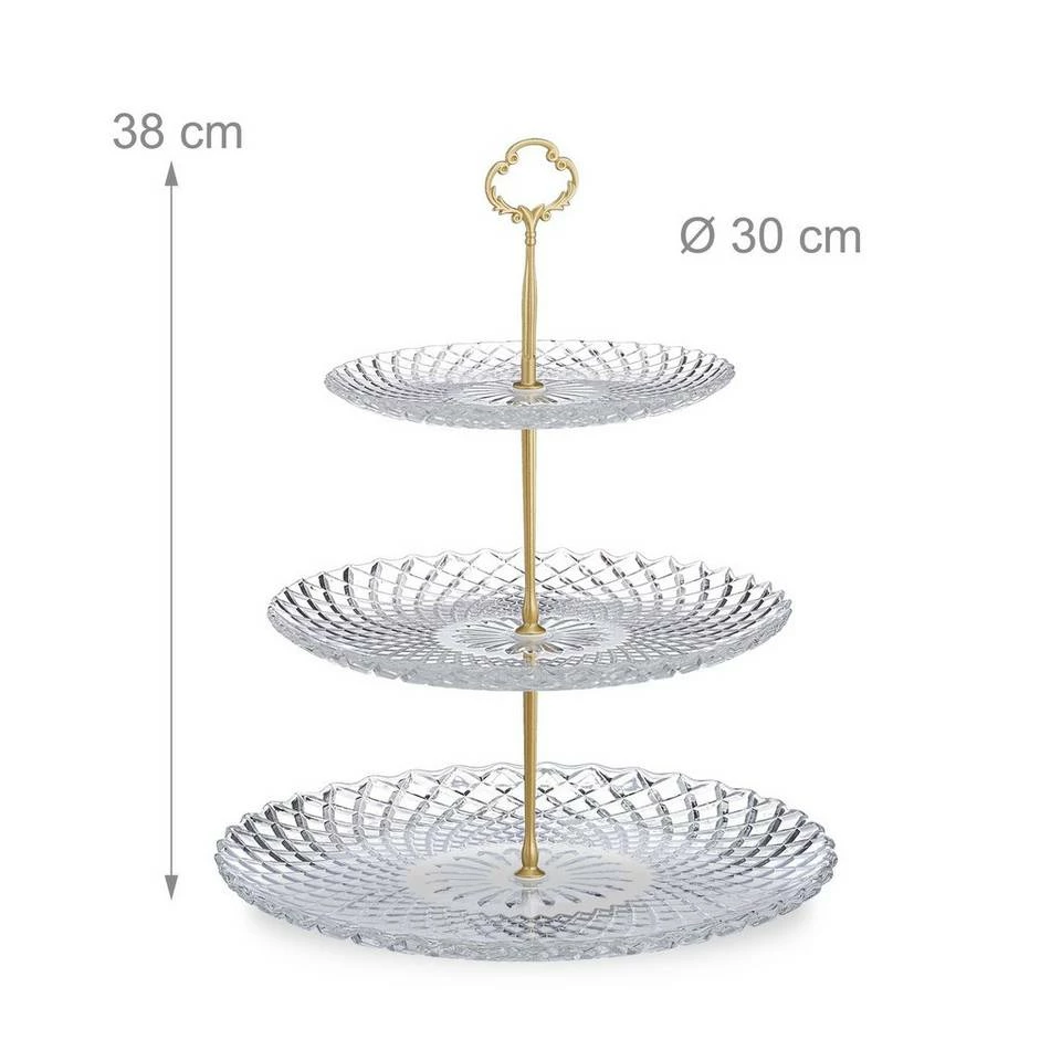 relaxdays Etagere »Runde Etagere 3-stöckig«, Glas 4 relaxdays Etagere »Runde Etagere 3-stöckig«, Glas – Bild 4